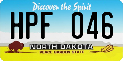 ND license plate HPF046