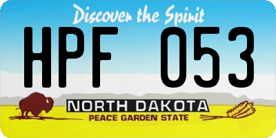 ND license plate HPF053