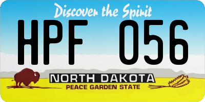 ND license plate HPF056