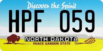 ND license plate HPF059