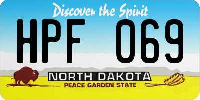 ND license plate HPF069