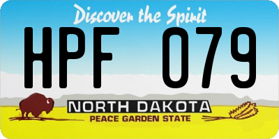 ND license plate HPF079