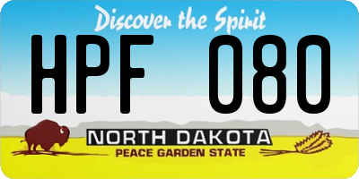 ND license plate HPF080