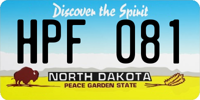ND license plate HPF081