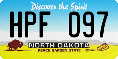 ND license plate HPF097