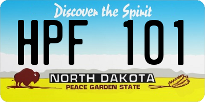 ND license plate HPF101