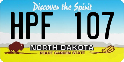 ND license plate HPF107
