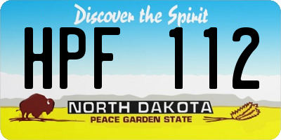 ND license plate HPF112