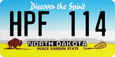 ND license plate HPF114