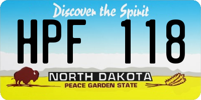 ND license plate HPF118