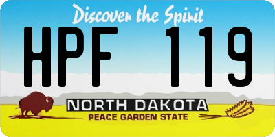 ND license plate HPF119
