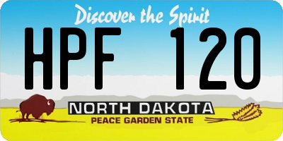 ND license plate HPF120