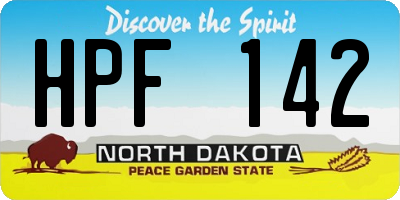 ND license plate HPF142