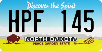 ND license plate HPF145