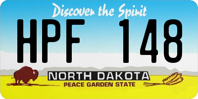 ND license plate HPF148