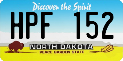 ND license plate HPF152
