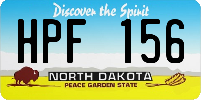 ND license plate HPF156