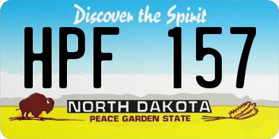 ND license plate HPF157