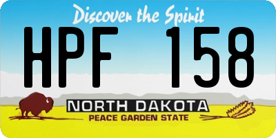 ND license plate HPF158