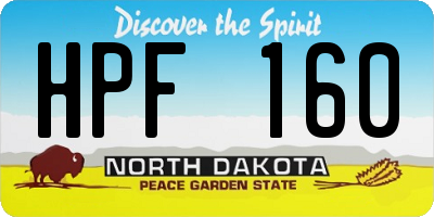 ND license plate HPF160