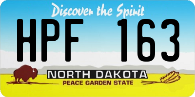 ND license plate HPF163