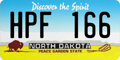 ND license plate HPF166
