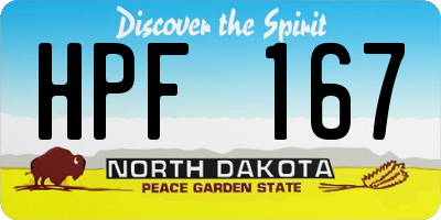 ND license plate HPF167