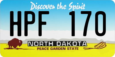 ND license plate HPF170