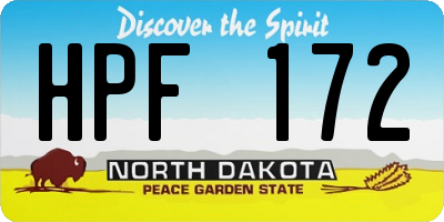 ND license plate HPF172