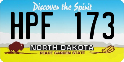 ND license plate HPF173