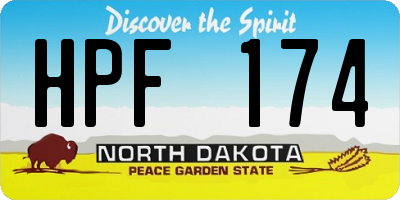 ND license plate HPF174