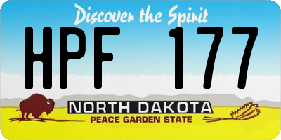 ND license plate HPF177