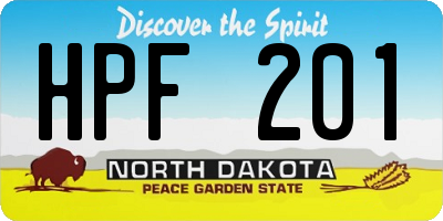 ND license plate HPF201