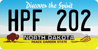 ND license plate HPF202