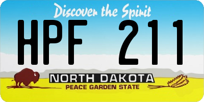 ND license plate HPF211