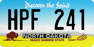 ND license plate HPF241