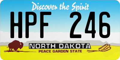 ND license plate HPF246