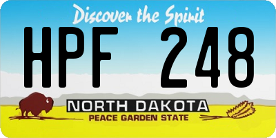 ND license plate HPF248