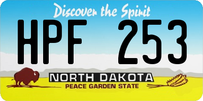 ND license plate HPF253