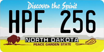 ND license plate HPF256