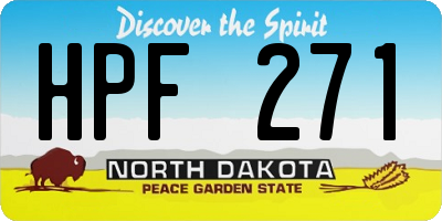 ND license plate HPF271