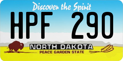 ND license plate HPF290