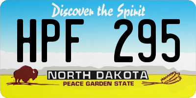 ND license plate HPF295
