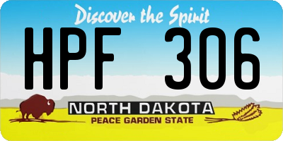 ND license plate HPF306