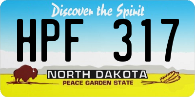ND license plate HPF317