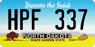 ND license plate HPF337
