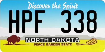 ND license plate HPF338