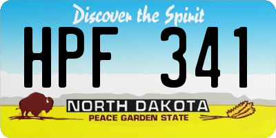 ND license plate HPF341