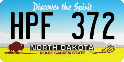 ND license plate HPF372
