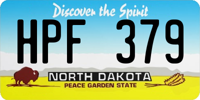 ND license plate HPF379